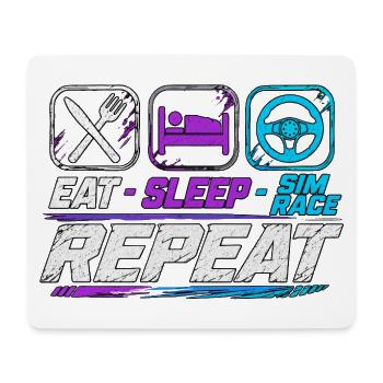 Répétition de la course Sleep Sim pour les fans de sim racing - Tapis de souris (format paysage) - blanc - Devant