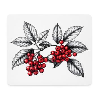 Rowan Botanical Sketch Red Fruits Herbst - Mousepad (Querformat) - Weiß - Vorne
