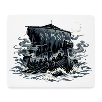 Nachtviking Drachenboot - Mousepad (Querformat) - Weiß - Vorne