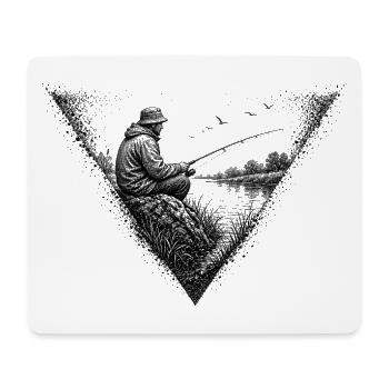 Dunkles Dreieck aus Lichtlinien - Mousepad (Querformat) - Weiß - Vorne