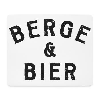 Berge und Bier - Mousepad (Querformat) - Weiß - Vorne