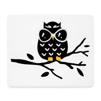 Chouette - Tapis de souris (format paysage) - blanc - Devant