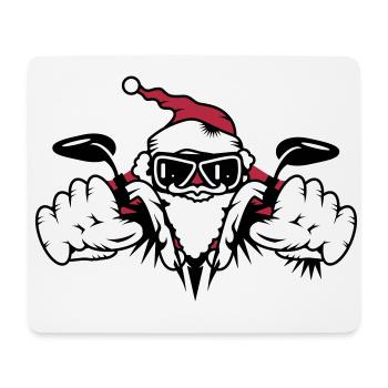 Weihnachtsmann auf Motorrad - Mousepad (Querformat) - Weiß - Vorne