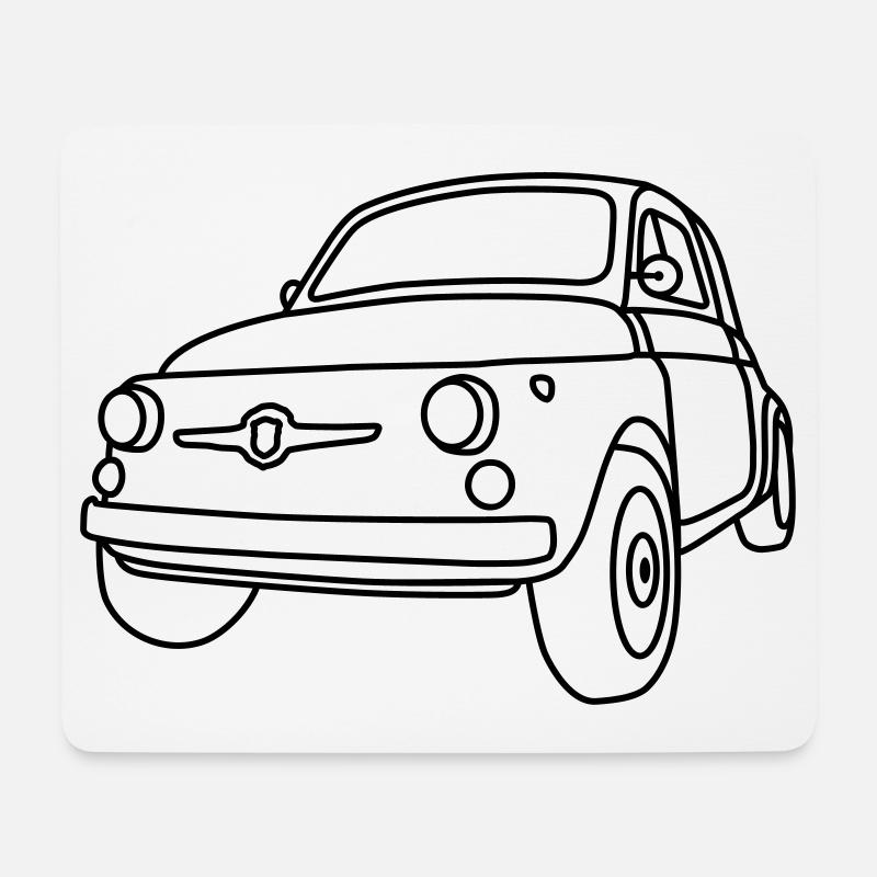 500 Classico – Italien Oldtimer Kult Shirt - Mousepad (Querformat) - Weiß