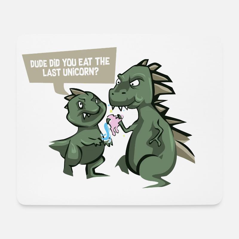Lustiges Dinosaurierhemd - letztes Einhorn - - Mousepad (Querformat) - Weiß