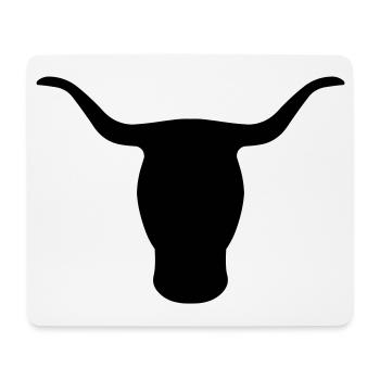 tête bull - Tapis de souris (format paysage) - blanc - Devant