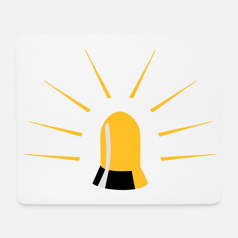 Warnlicht-Design Shirt - Mousepad (Querformat) - Weiß