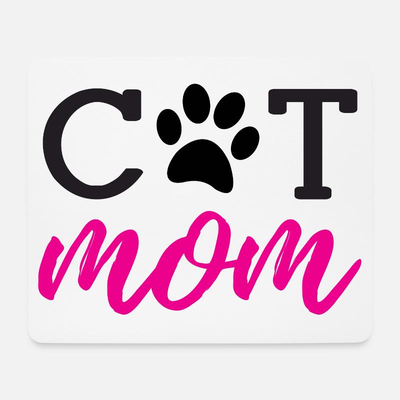 Maman de chat - Tapis de souris (format paysage) - blanc