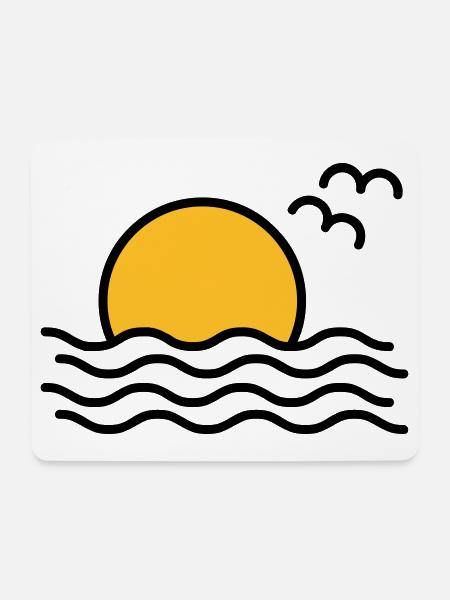 Sonnenuntergang - Mousepad (Querformat) - Weiß