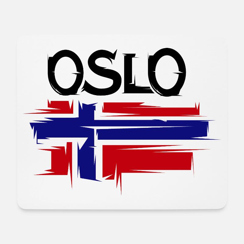 Oslo Norwegen Logo Illustration Skandinavien - Mousepad (Querformat) - Weiß