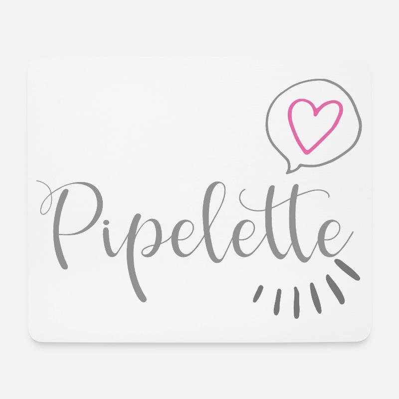 Schickes Herzpipelette - Mousepad (Querformat) - Weiß