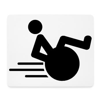 Wheelie avec fauteuil roulant représente l’agilité * - Tapis de souris (format paysage) - blanc - Devant