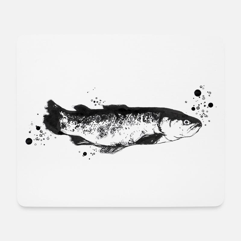 Fisch - Mousepad (Querformat) - Weiß