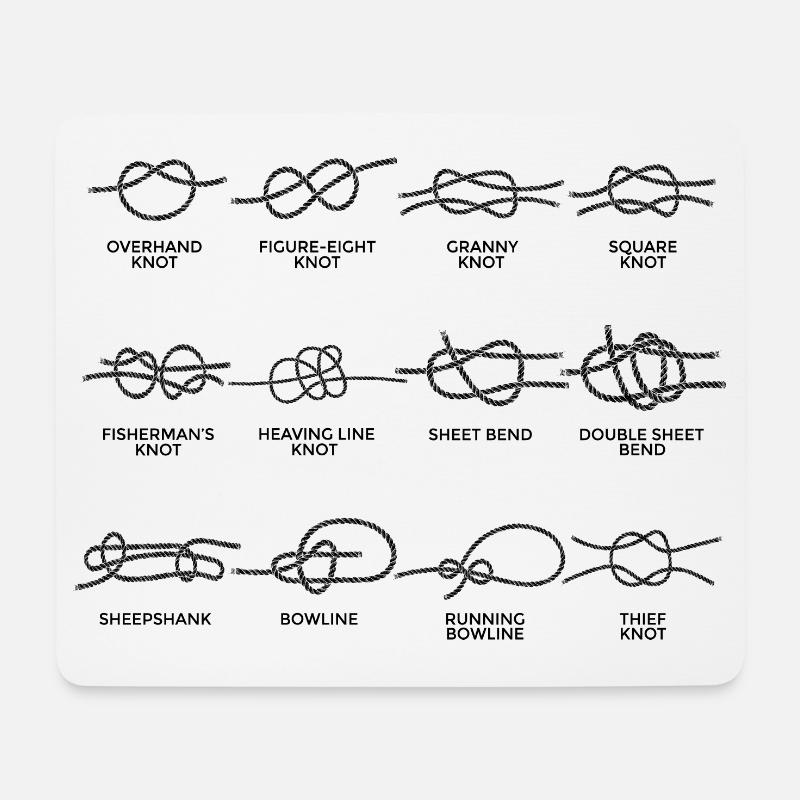 Boote Segeln Knoten Knotenkunde Geschenke - Mousepad (Querformat) - Weiß