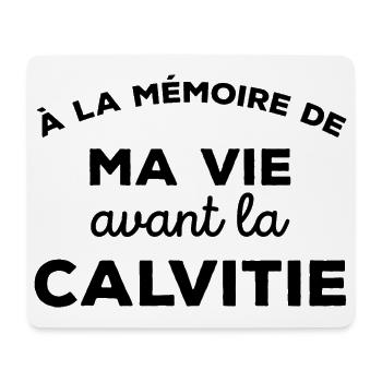 A la mémoire de ma vie avant la calvitie Chauve - Tapis de souris (format paysage) - blanc - Devant