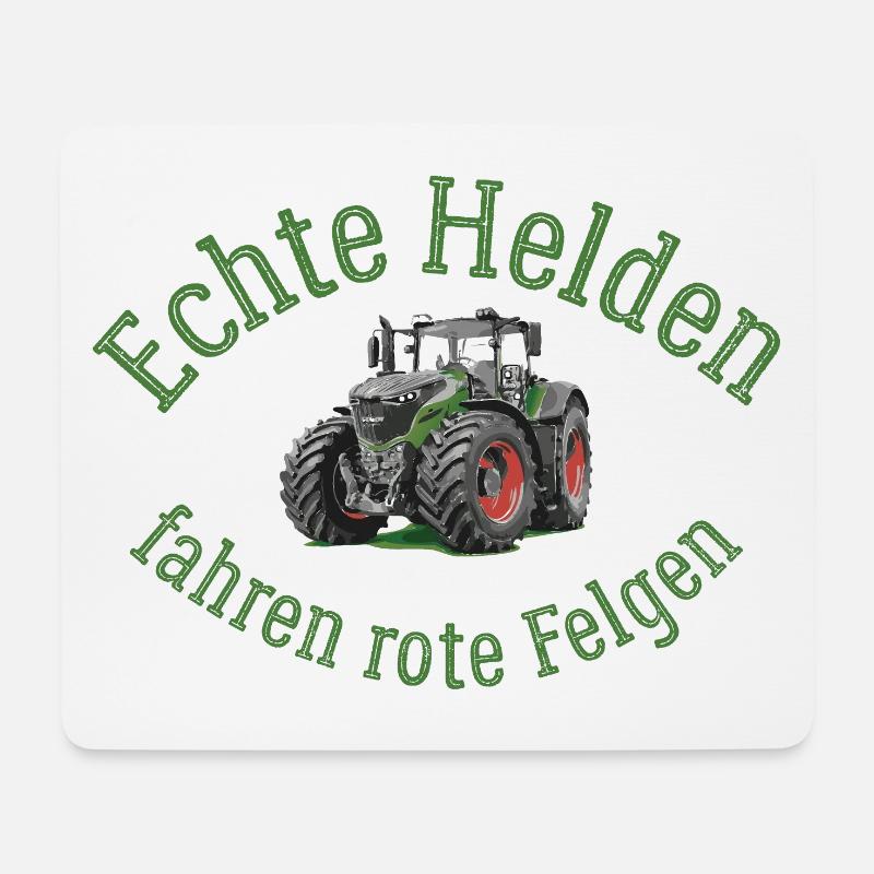 Echte Helden fahren rote Felgen! - Mousepad (Querformat) - Weiß