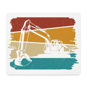 Bagger - Mousepad (Querformat) - Weiß - Vorne