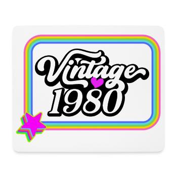 Vintage, années 1980 - T-Shirt rétro - Tapis de souris (format paysage) - blanc - Devant