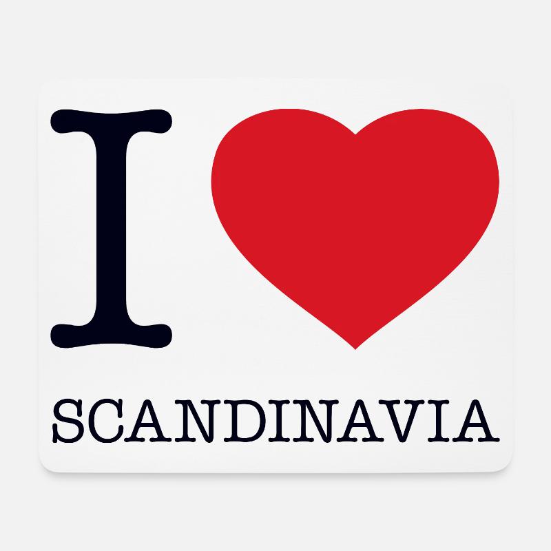 I LOVE SCANDINAVIA Skandinavien - Mousepad (Querformat) - Weiß