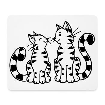 Chaton de dessin animé - Tapis de souris (format paysage) - blanc - Devant