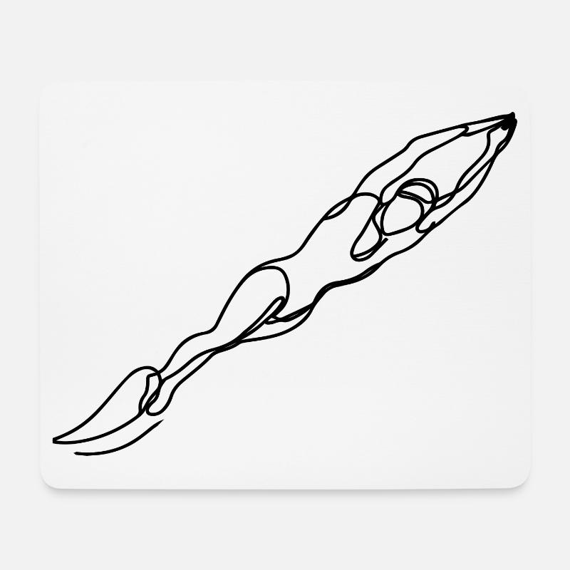 Schwimmerin Skizze - Mousepad (Querformat) - Weiß