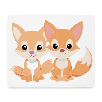 Two little foxes who are friends - Mouse Pad (horizontal) - white - Front