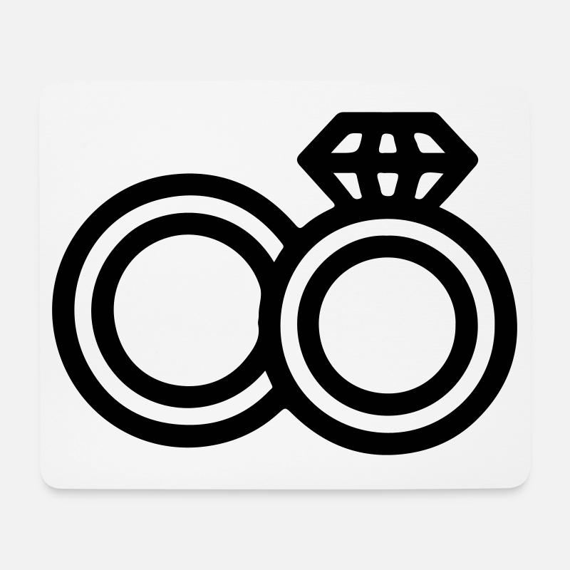 Eheringe Hochzeit - Mousepad (Querformat) - Weiß