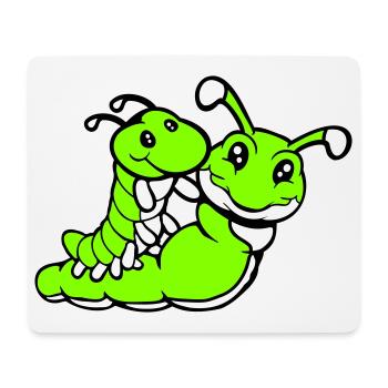 2 friends riding caterpillar father mother child dad mom - Mouse Pad (horizontal) - white - Front