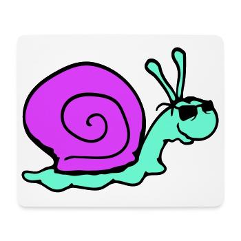 Schnecke Sonnenbrille Cool schwarze Brille Lächeln - Mousepad (Querformat) - Weiß - Vorne