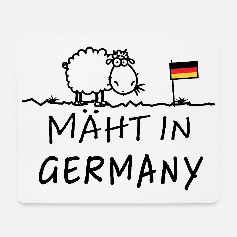 Mäht in Germany – Lustiger Schaf Spruch - Mousepad (Querformat) - Weiß