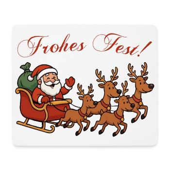 Merry celebration with reindeer sleigh - Mouse Pad (horizontal) - white - Front