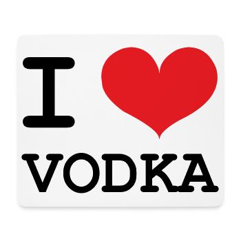 Ich liebe Wodka – Alkohol - Mousepad (Querformat) - Weiß - Vorne