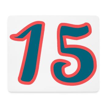 15. 15 ANS. 15e ANNIVERSAIRE. ANNIVERSAIRE 15 ANS. - Tapis de souris (format paysage) - blanc - Devant