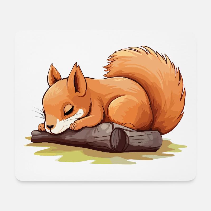 Eichhörnchen Süß Niedlich Baby Kinder Tier Cartoon - Mousepad (Querformat) - Weiß