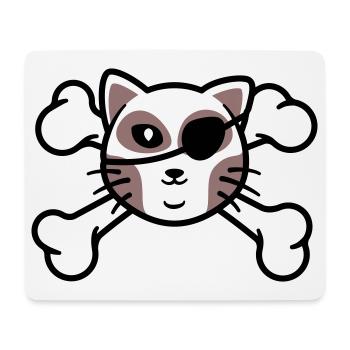 Pirate Kitten Skull Patch - Mouse Pad (horizontal) - white - Front