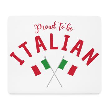 Fiers d’être italiens avec des drapeaux croisés - Tapis de souris (format paysage) - blanc - Devant