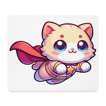 Superhero Cat Kitten Hero Kitty - Mouse Pad (horizontal) - white - Front