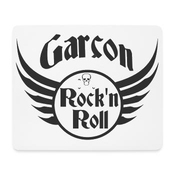 Garçon Rock and Roll Crâne Ailes - Tapis de souris (format paysage) - blanc - Devant