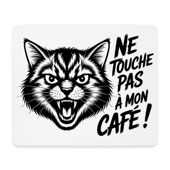 Ne touche pas à mon café ! - Tapis de souris (format paysage) - blanc - Devant