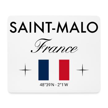 Saint Malo Frankreich Koordinaten Reise Souvenir - Mousepad (Querformat) - Weiß - Vorne