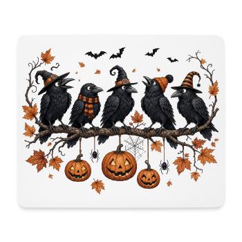 Halloween Ravens Autumn Pumpkin - Mouse Pad (horizontal) - white - Front