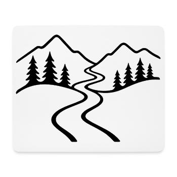 Minimalist hiking trail in the mountains - Mouse Pad (horizontal) - white - Front