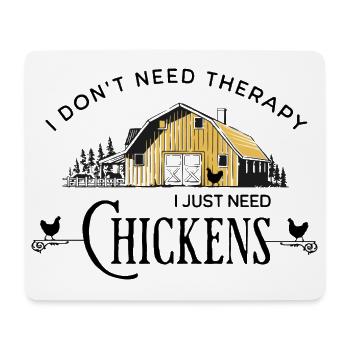 Thérapie de la ferme de poulets - Tapis de souris (format paysage) - blanc - Devant