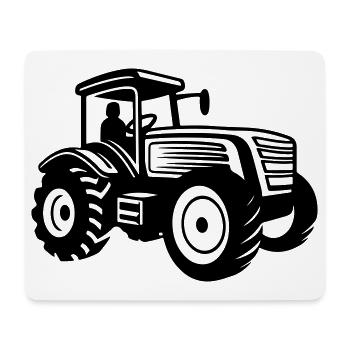 Traktor mit Fahrer Symbol - Mousepad (Querformat) - Weiß - Vorne