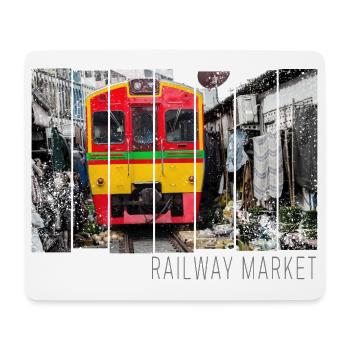 Railway Market Mae Klong in Thailand Souvenir - Mousepad (Querformat) - Weiß - Vorne