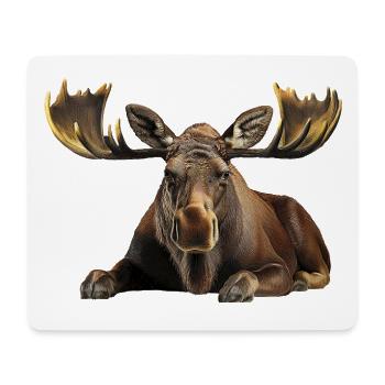 Elch Kuh - Mousepad (Querformat) - Weiß - Vorne