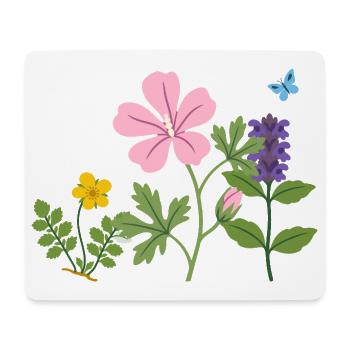 Blumen botanisch Garten Zeichnung Blumenliebhaber - Mousepad (Querformat) - Weiß - Vorne