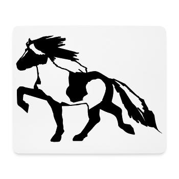 Islandpferd Schecke 7, Pinto reiten Isländer - Mousepad (Querformat) - Weiß - Vorne