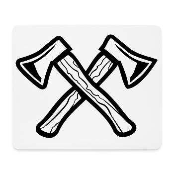Gekreuzte Äxte, Axes - Mousepad (Querformat) - Weiß - Vorne