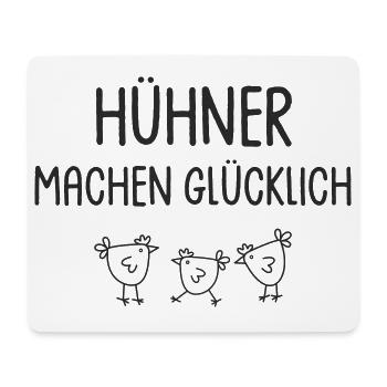 Hühner machen glücklich - Mousepad (Querformat) - Weiß - Vorne